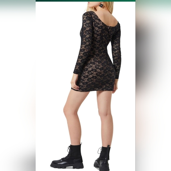 French Connection Womens Lace Above Knee Mini Dress Size L - Picture 2 of 6
